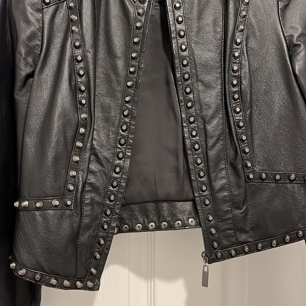 Cropped leather jacket - Picture 4 of 6